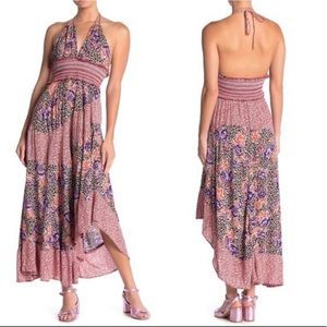 Free People Gabriela Boho Terracotta Halter Dress NWT